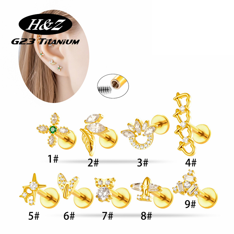 Body Jewelry Implant Grade - 1 Pezzo Piercing Labret in Titanio