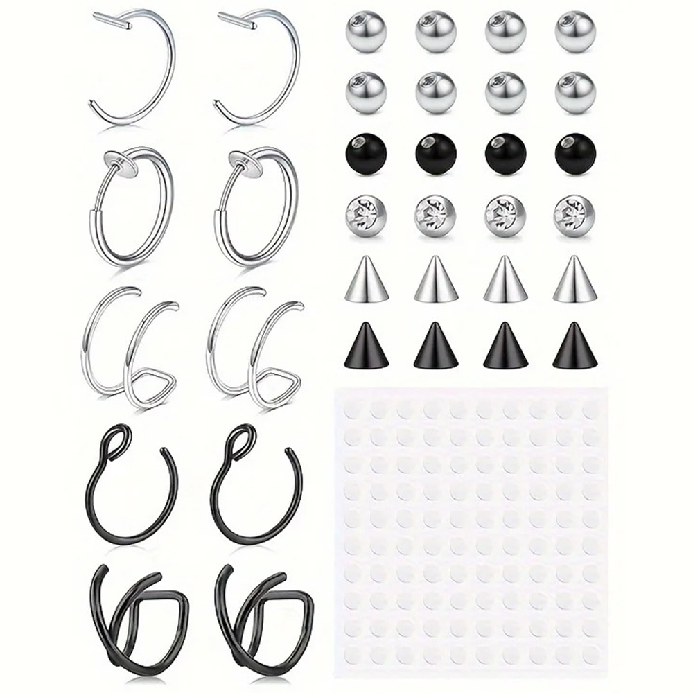 Body Jewelry Nose Studs - Piercing Finti, Anello Finto per Labbra,