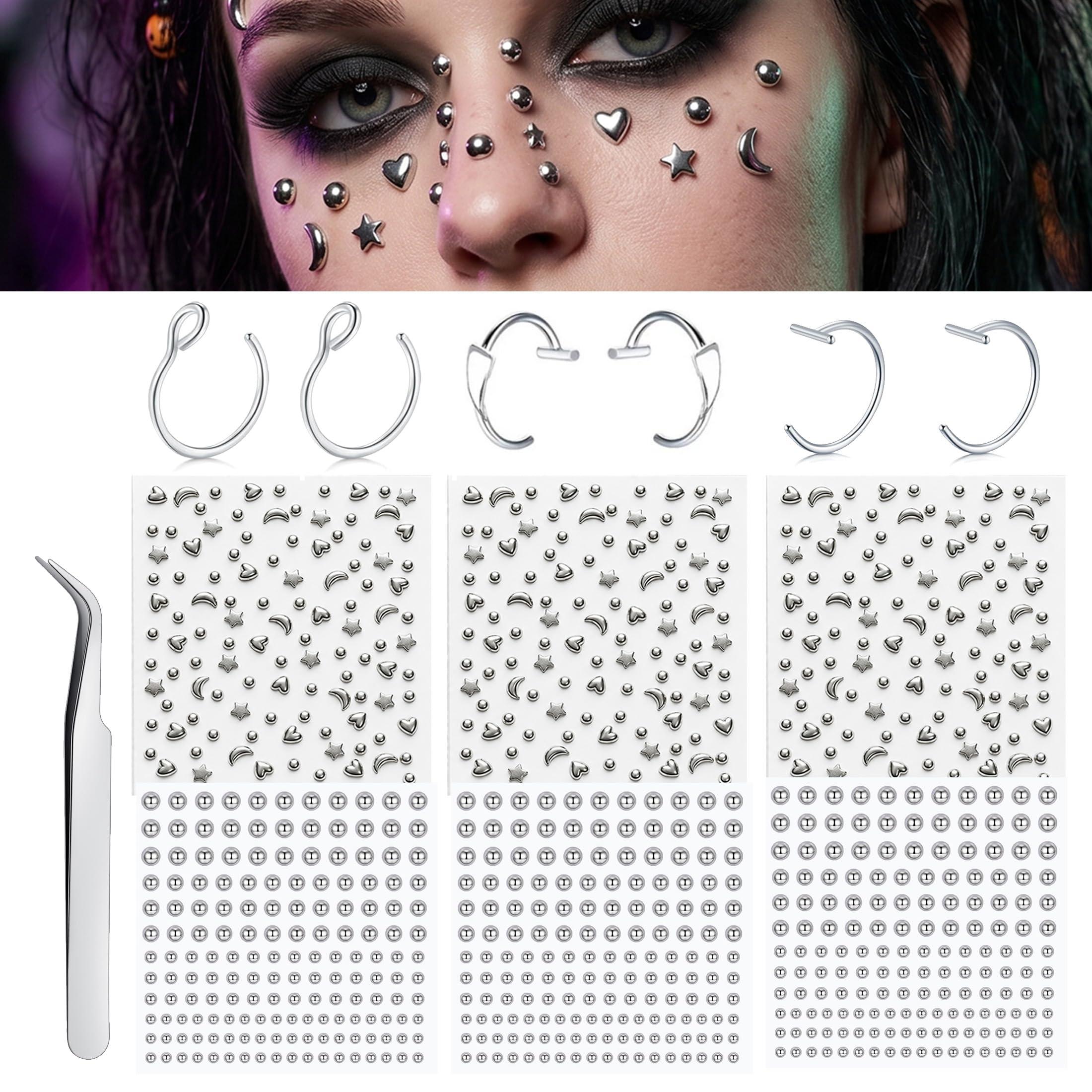 Body Jewelry Nose Studs - Piercing Finti Adesivi: Sfere per Naso,