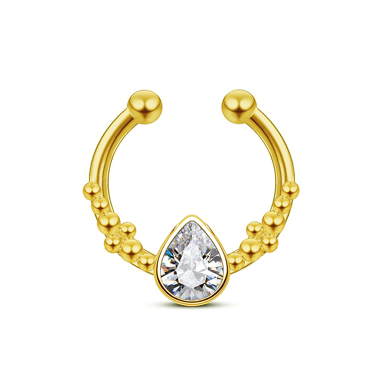 Body Jewelry Nose Studs - Anello al naso falso con goccia