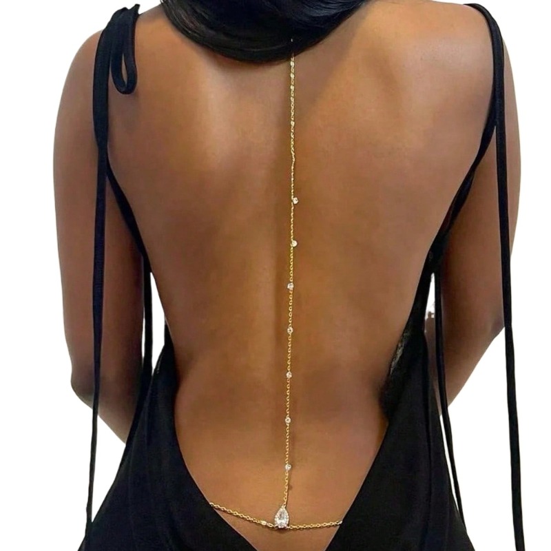 Body Jewelry For Sale - Collana da sposa con strass senza