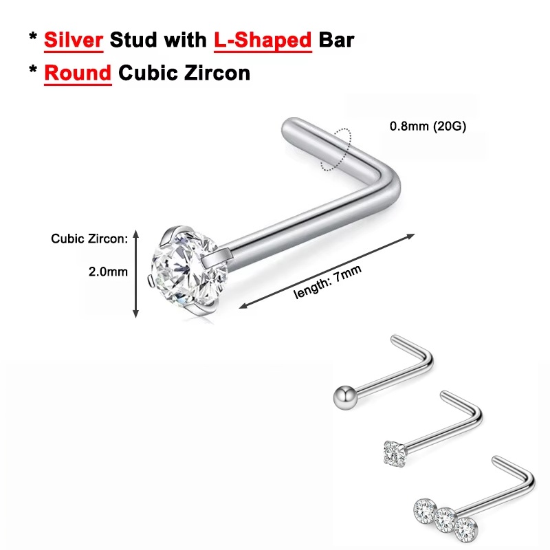 3 pezzi, 20G, anelli per pierc - Body Jewelry Nose Studs recensione e prezzo