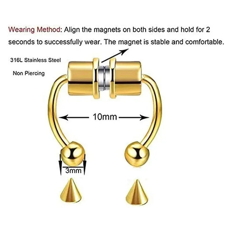 1/2/3 pezzi di anelli magnetic - Body Jewelry Nose Studs recensione e prezzo