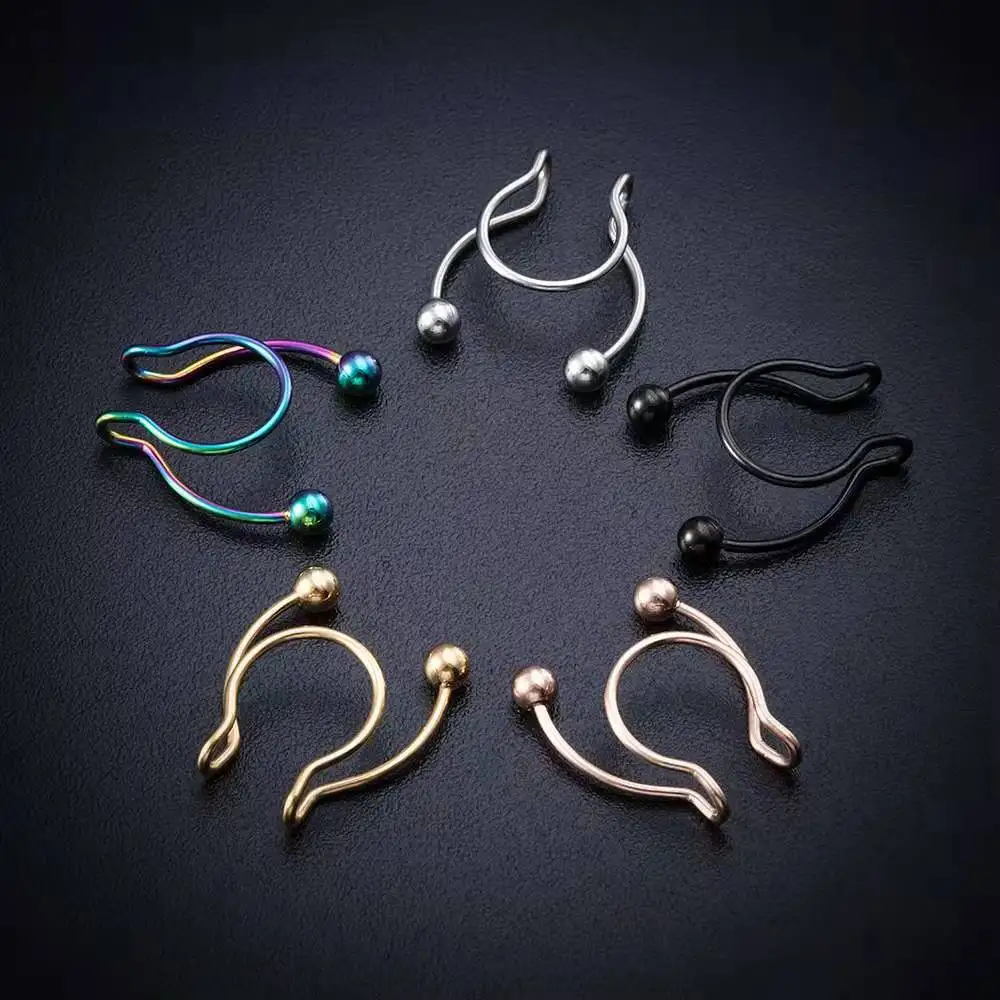 Anello da naso finto a forma d - Body Jewelry Nose Studs recensione e prezzo