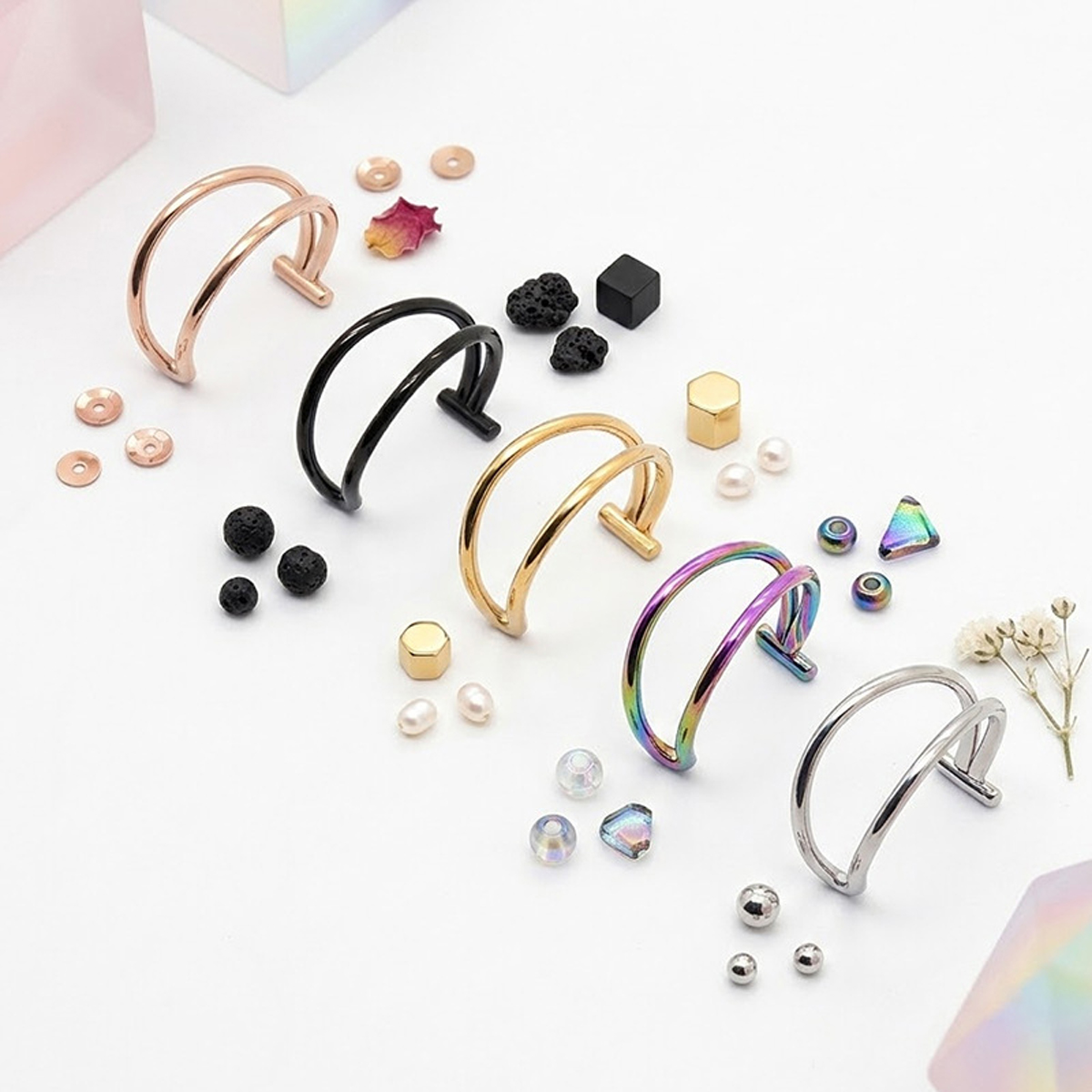 Set di 2 Anelli Nasali Finti d - Body Jewelry Lip Ring recensione e prezzo