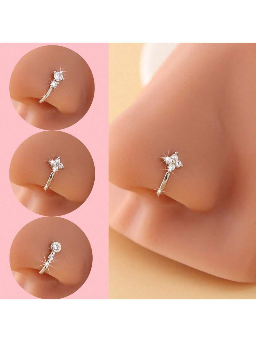 3 anelli da naso dorati, da ap - Body Jewelry Nose Studs recensione e prezzo