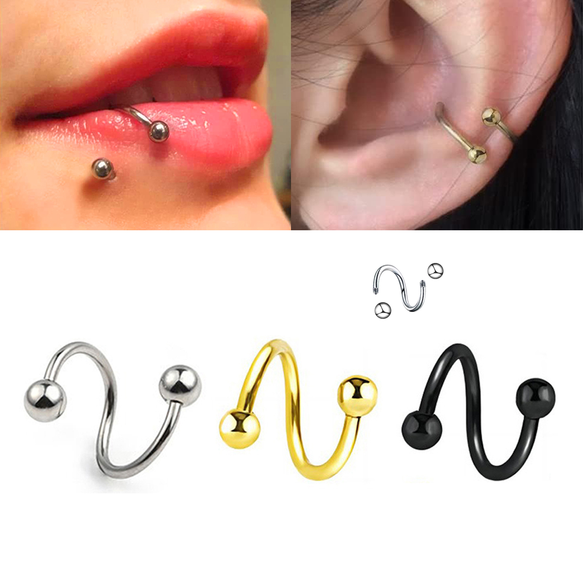 Orecchini a spirale da donna G - Body Jewelry Lip Ring recensione e prezzo