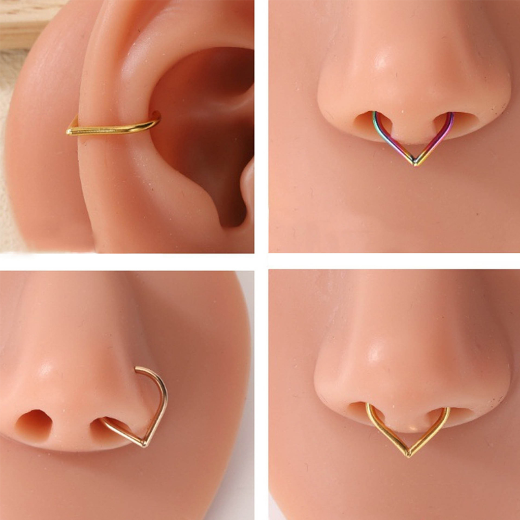 Set di 5 Anelli Finti per Naso - Body Jewelry Nose Studs recensione e prezzo