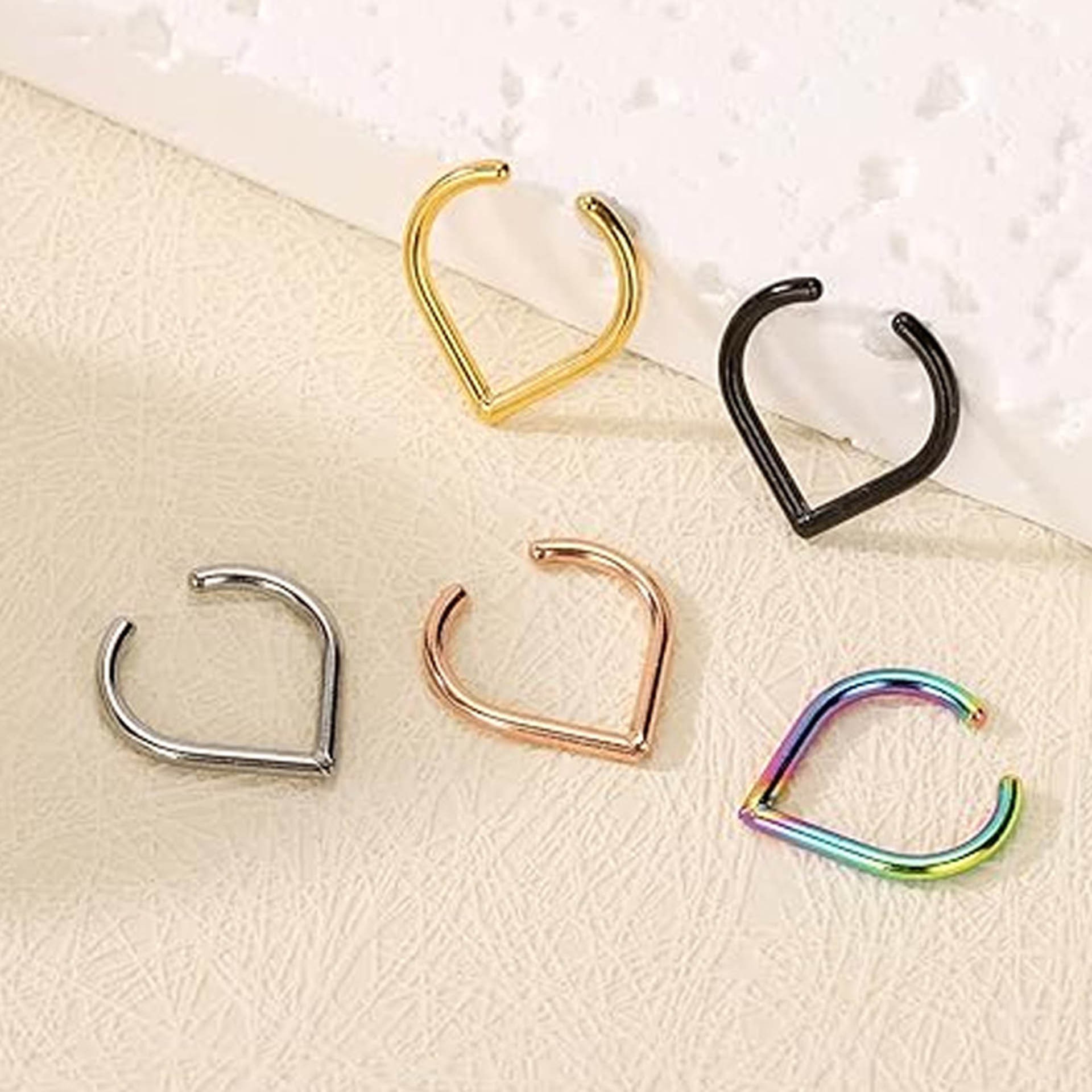 Set di 5 Anelli Finti per Naso - Body Jewelry Nose Studs recensione e prezzo