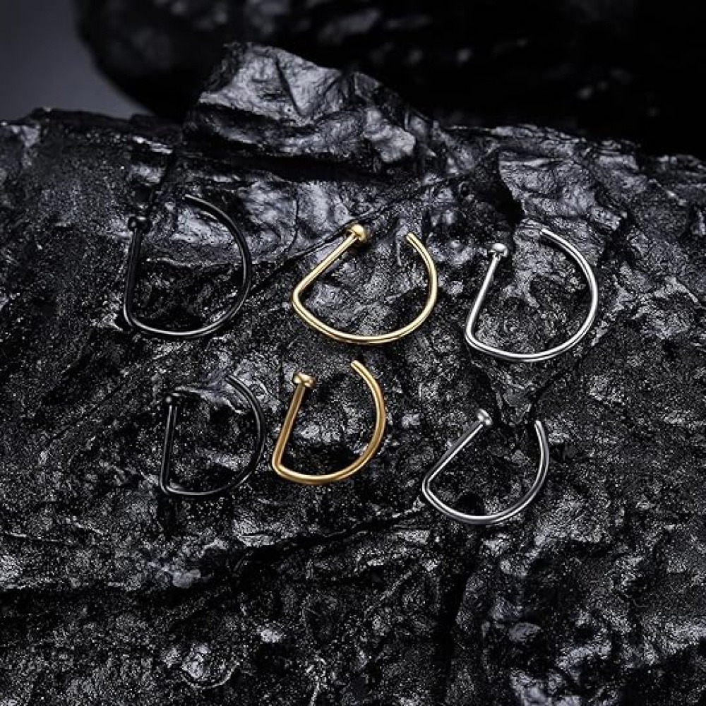 Set di 4 Anelli per Naso a For - Body Jewelry Nose Studs recensione e prezzo