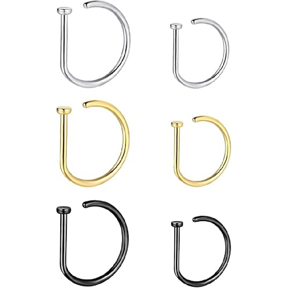 Set di 4 Anelli per Naso a For - Body Jewelry Nose Studs recensione e prezzo