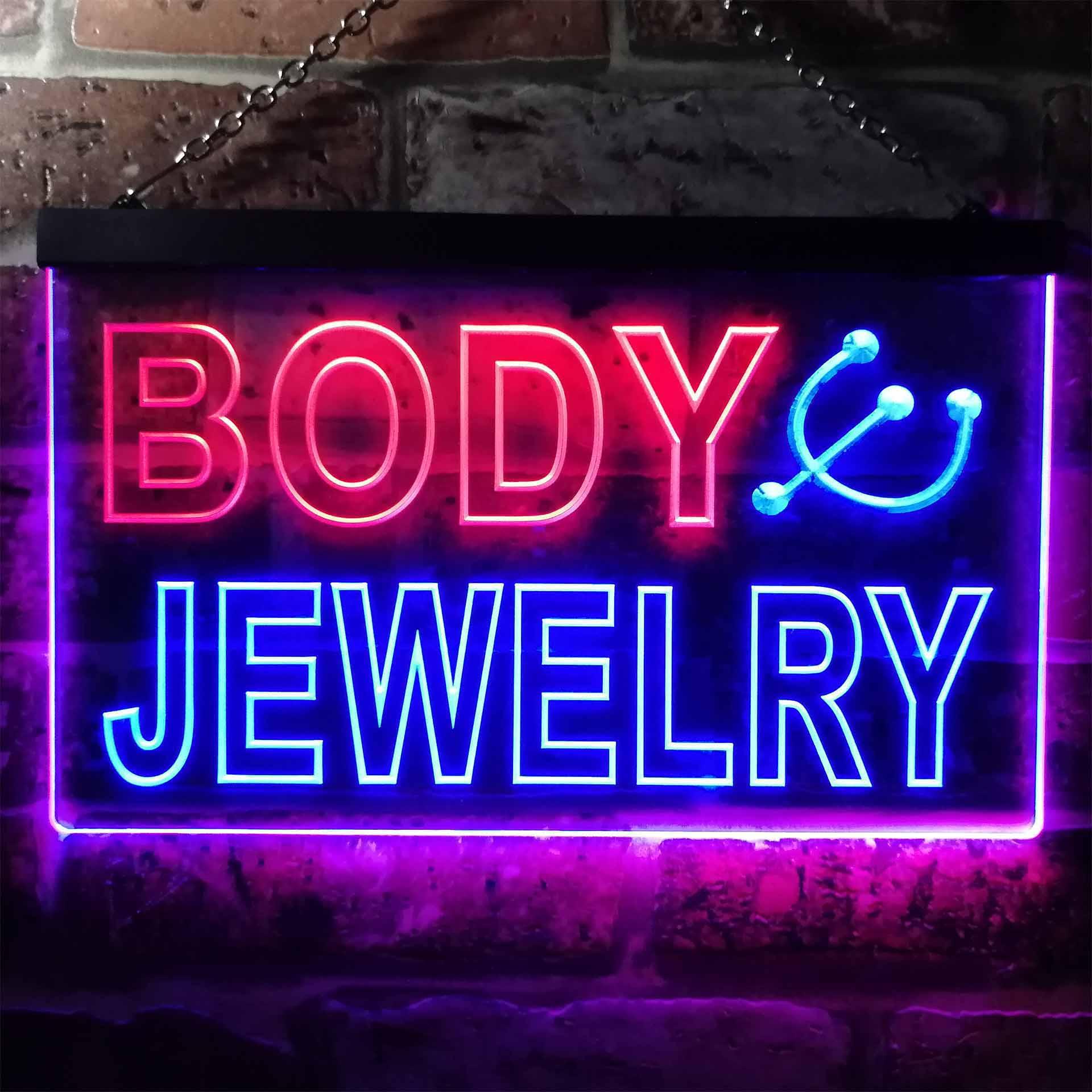 Insegna al neon a led bicolore - Body Jewelry Shop recensione e prezzo