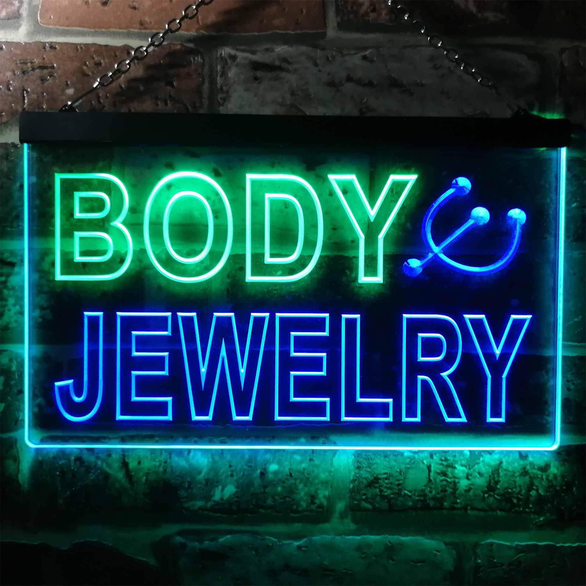 Insegna al neon a led bicolore - Body Jewelry Shop recensione e prezzo